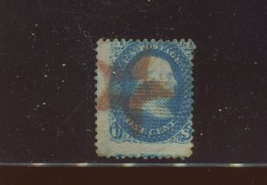 86 Franklin Used Stamp with Fancy Red 5 Point Hollow Star Cancel (Bx 750)