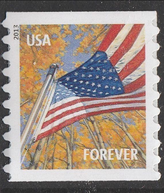 US 4766 / 4770 / 4777 Flag for All Seasons Fall forever coil single MNH 2013