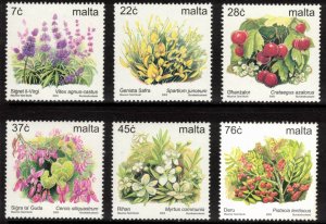 MALTA 2003 Flowers; Scott 1102-07, SG 1284-88; MNH