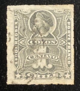 Chile #20 Used - Nice Rouletted Issue SCV ~$3