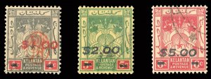 Malayan States - Kelantan (Japanese Occupation) #N20-22 Cat$255, 1942 $1-$5, ...