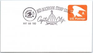 U.S. SPECIAL EVENT CANCELLATION MID MICHIGAN STAMP STORE AT LANSING 1980