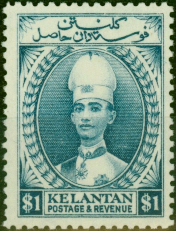 Kelantan 1928 $1 Blue SG39 Fine LMM