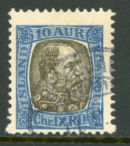 Iceland 1902 Christian IX 10a Official Perf 13 Scott # O16 VFU E481