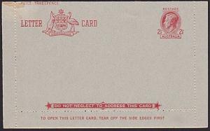 AUSTRALIA GVI 2½d lettercard unused.........................................3723