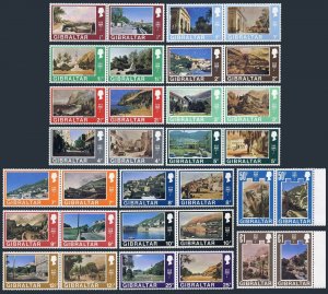 Gibraltar 241-272 pairs, MNH. Mi 244-275. 19th-century print & modern views.1971