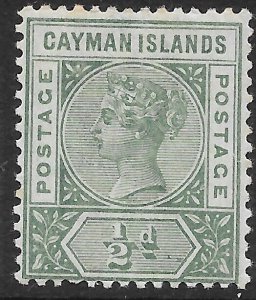 CAYMAN ISLANDS SG1a 1900 ½d PALE GREEN MTD MINT