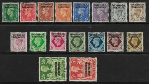 MOROCCO AGENCIES SG77/93 1949 OVERPRINT SET ON GB USED