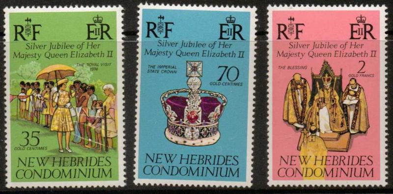 NEW HEBRIDES SG217/9 1977 SILVER JUBILEE MNH