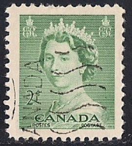 Canada #326 2 cent Queen Elizabeth 2, Green VF-XF used