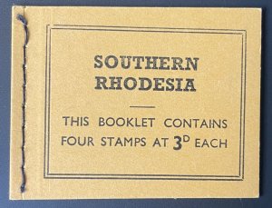 SOUTHERN RHODESIA QEII SG SB6, 1964 stamp booklet.