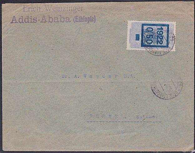 FRENCH SOMALI COAST 1922 cover ex Ethiopa sent via Djibouti................87769