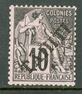 French Colony 1893 Tahiti 10¢ Black Scott #9 Mint G177