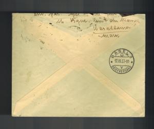 1933 Casablanca Morocco  airmail cover to Switzerland