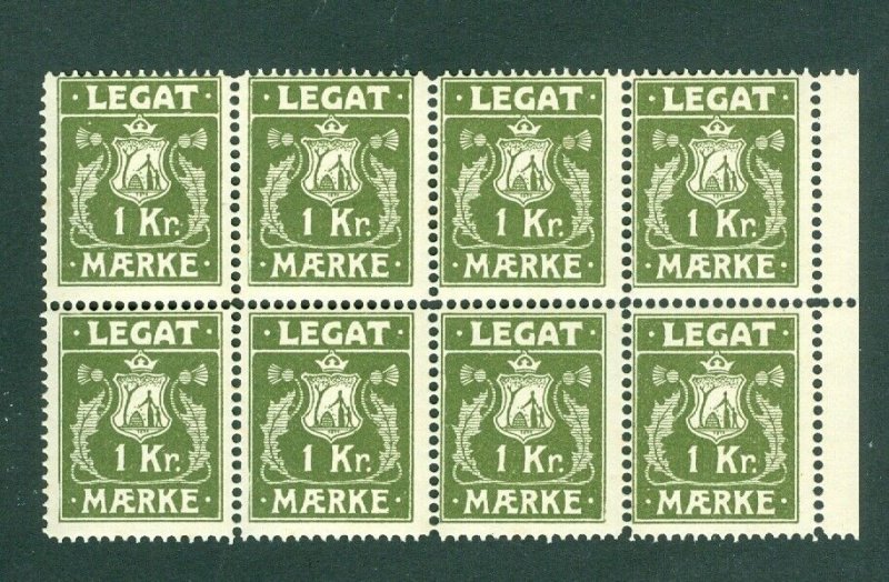 Denmark. Poster Stamp 1930is.8-Block Mnh.Freemason,Masonic.Beehive.Legat Seal. 