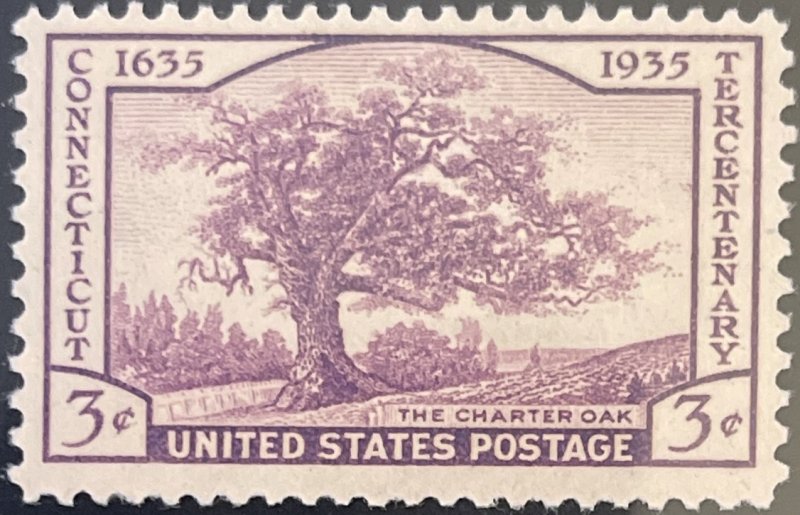 Scott #772 1935 3¢ Connecticut Tercentenary unused hinged