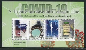 DOMINICA PANDEMIC A TRIBUTE TO THOSE ON THE FRONT LINE SHEET MINT NH