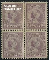 Netherlands 1891, 25c, Block of 4 [ ], Unused (hinged)