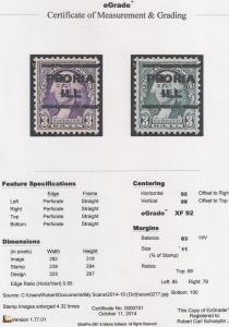 720 3 cent Precancel Stamp mint OG NH EGRADED XF 92 XXF