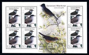 [93302] Dominica 2009 Birds Vögel Oiseaux Eurasian Blackcap Sheet MNH