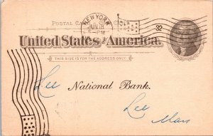 1897 American Exchange Nat'l Bank - Flag Cancel - New York, Ny - PPC - J1718