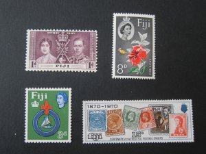 Fiji 1937 Sc 114,169,206,302 MNH