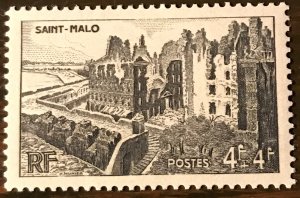 France Scott B200 - MINT 4f+4f Ruins of Saint-Malo Superb, MNH -(FR101B200sup)