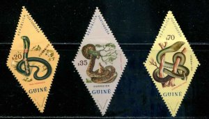 Portuguese Guinea SC# 306-8 Snakes MH SCV $ 2.50