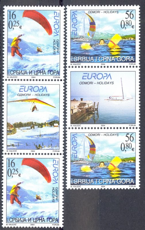 Serbia Sc# 246-247 MNH v pair + label 2004 Europa