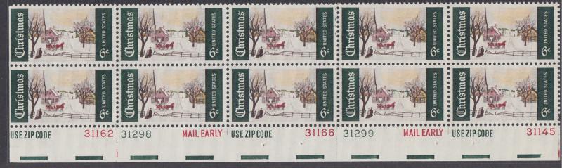 1384 Christmas Plate Block MNH