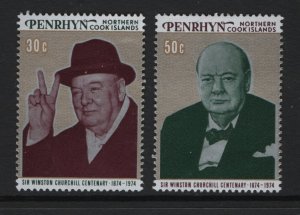 Penrhyn #70-71  MNH  1974  Churchill