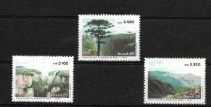 BRAZIL 1985 NATIONAL PARK APARADOS DA SERRA NATURE TREES MOUNTS SET OF 3 MINT NH