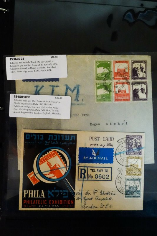 Palestine Rare Interim Postal History Stamp Collection