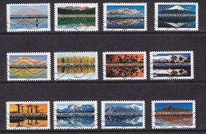 France  #5150- 5161   used  2017  landscape reflections