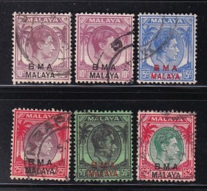 Straits Settlements 1945 BMA Mix (6) Used