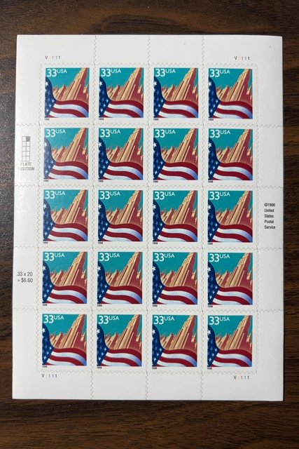 Scott 3278 33c Flag and City Pane of 20 Cat $22.50 | United States ...