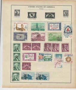 United States of America Stamps on Album Page ref R18918