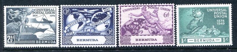 Bermuda 138-141, MNH, UPU-75 1949 Plane Ship Hemisphere Globe. 