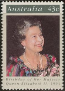 AUSTRALIA Scott 1210 MNH** 1991 QE2's Birthday CV $0.90