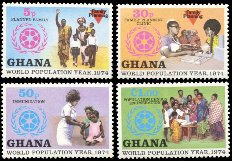 Ghana 540-543, MNH, World Population Year