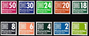 Sc# J28 / J36 Ireland 1980 - 1985 complete postage due set MNH CV $22.00