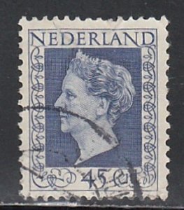 Netherlands # 298, Queen Wilhelmina, Used, 1/3 Cat