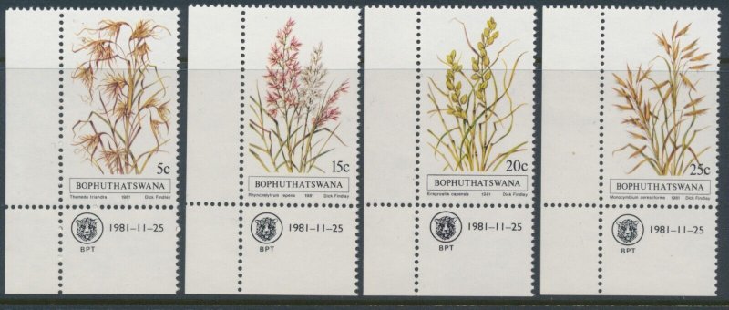 South Africa Homelands Bophuthatswana  Sc 80-83 MNH 1981 Grasses