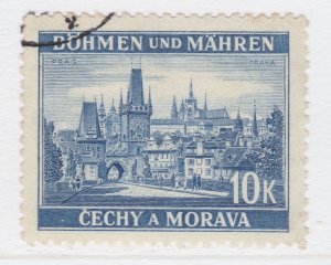 Czechoslovakia Ger. 1939 BOHEMIA AND MORAVIA 10k Used A25P42F19285 Protectorate-