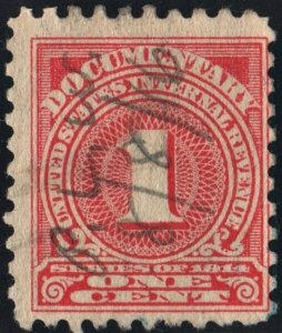 R207 1¢ Documentary Stamp (1914) Used