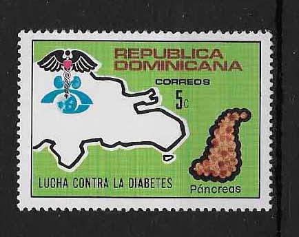 DOMINICAN REPUBLIC STAMP MOG DIABETES # JUN 107