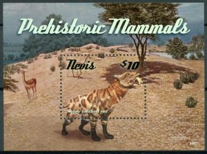 Nevis Animals Stamps 2015 MNH Prehistoric Mammals Saber Toothed Cat 1v S/S I