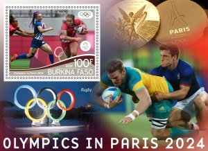 Stamps. Olympic Games in Paris 2024 Rugby 2024 year, 6 sheets  perforated  NEW