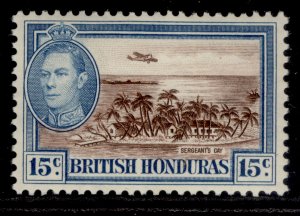 BRITISH HONDURAS GVI SG156, 15c brown & light blue, M MINT.