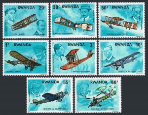 Rwanda 885-892,893, MNH. Mi 952-959, Bl.84. History of Aviation, 1978. Concorde,